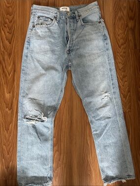 AGOLDE Riley Distressed Straight Jeans | Vintage-Inspired Denim | Size 26